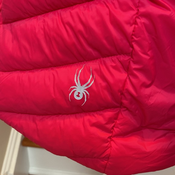 Spyder Hot Pink Purple Lined Girls Puffer Long Synthetic Down Jacket Lg 14/16 - Picture 7 of 15